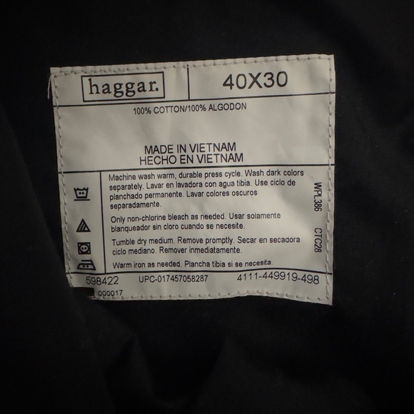 Haggar Men’s Black Corduroy Flat Front Pants Expandable waist W40” x 30”… - Picture 6 of 7